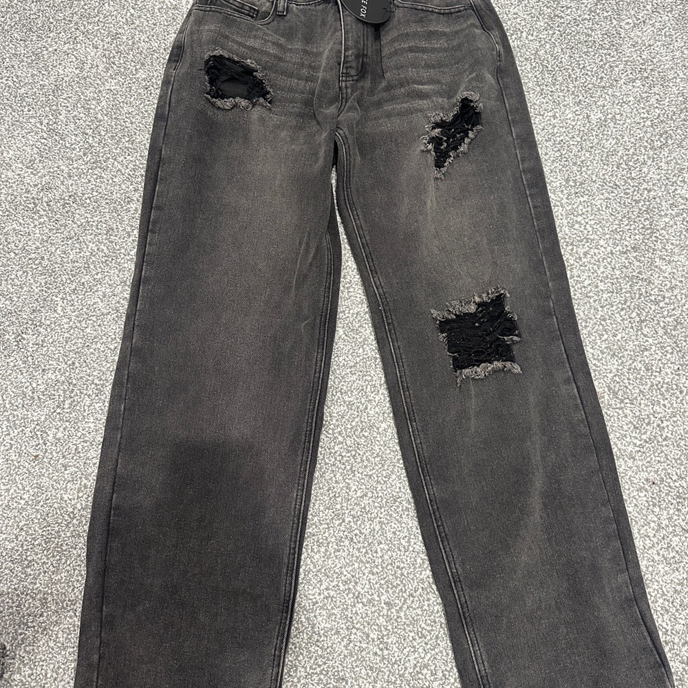 White Fox Boutique Distressed Gray Jeans